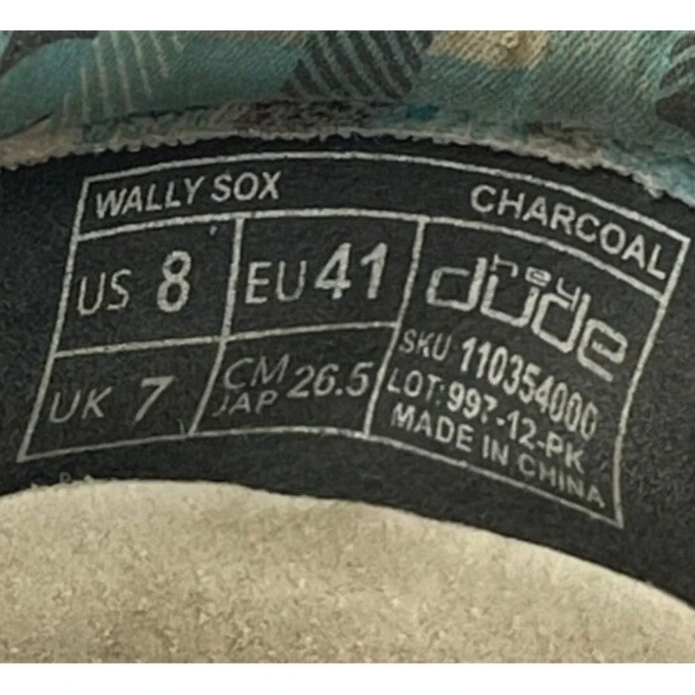Hey Dude Men's Wally Sox Shoe Gray Size‎ 8 Comfortable Lightweight Slip-On